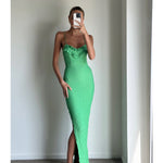 JOANNE Vibrant Green Strappy Bodycon Midi Dress