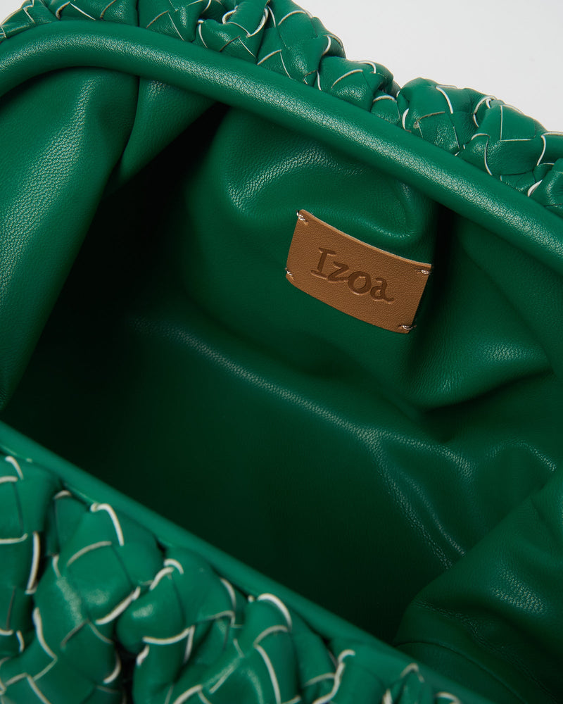 Izoa Vincenza Woven Bag Green - The Zebra Effect