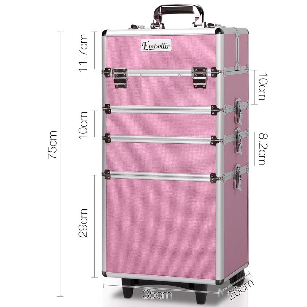 Embellir Makeup Case Beauty Trolley Cosmetic Organiser Box Travel Wheels Diamond main image 1