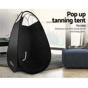 Portable Pop Up Tanning Tent - Black - The Zebra Effect