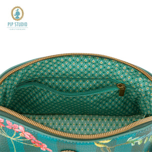 PIP Studio Fleur Grandeur Green Medium Triangle Cosmetic Bag - The Zebra Effect