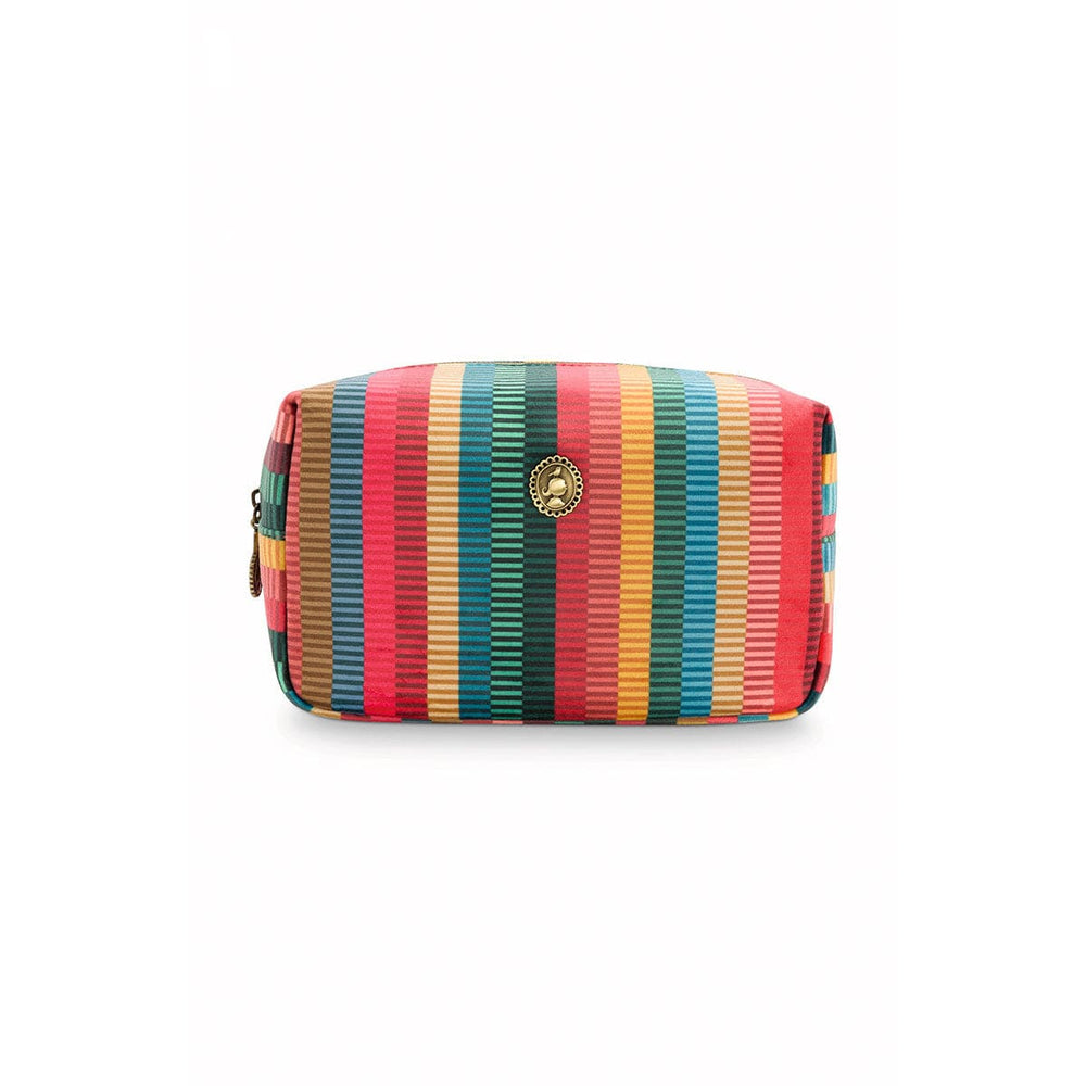 PIP Studio Velvet Jacquard Stripe Small Square Cosmetic Bag - The Zebra Effect