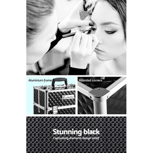 The Zebra Effect Health & Beauty > Cosmetic Storage Embellir Portable Cosmetic Beauty Makeup Case - Diamond Black CASE-MU-002-DIBK