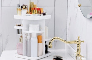 The Zebra Effect Home & Garden > Bathroom Accessories 360 Rotating Large Capacity Makeup Organizer for Bedroom and Bathroom (White) V178-36034