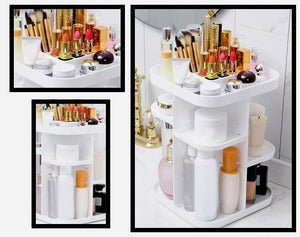 The Zebra Effect Home & Garden > Bathroom Accessories 360 Rotating Large Capacity Makeup Organizer for Bedroom and Bathroom (White) V178-36034