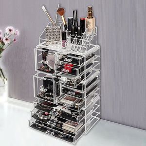 The Zebra Effect Health & Beauty > Cosmetic Storage 11 Drawers Clear Acrylic Tower Organiser Cosmetic jewellery Luxury Storage Cabinet V63-831611