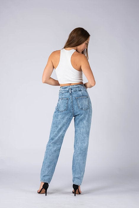 Paperbag wide cheap leg jeans