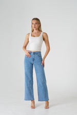Wakee Denim Wide Leg Ladies Jean - Light Blue 3109