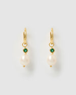 Izoa Dashiell Pearl Huggie Earrings