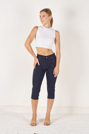 Wakee Denim Stretch Jegging 3/4 Jean Skinny 7113 - Multi Navy