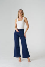 Wakee Denim Wide Leg Ladies Jean - Dark Blue 7157