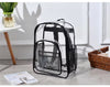 Black Clear PVC School Bag  Heavy Duty Security Travel Daypack with Organised Storage and Multi Size Options Durable Freeze Resistant Design for Everyday Use 42cm x 33cm x 17cm