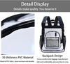 Grey Clear PVC School Bag  Heavy Duty Security Travel Daypack with Organised Storage and Multi Size Options Durable Freeze Resistant Design for Everyday Use 42cm x 33cm x 17cm