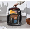 Grey Clear PVC School Bag  Heavy Duty Security Travel Daypack with Organised Storage and Multi Size Options Durable Freeze Resistant Design for Everyday Use 42cm x 33cm x 17cm