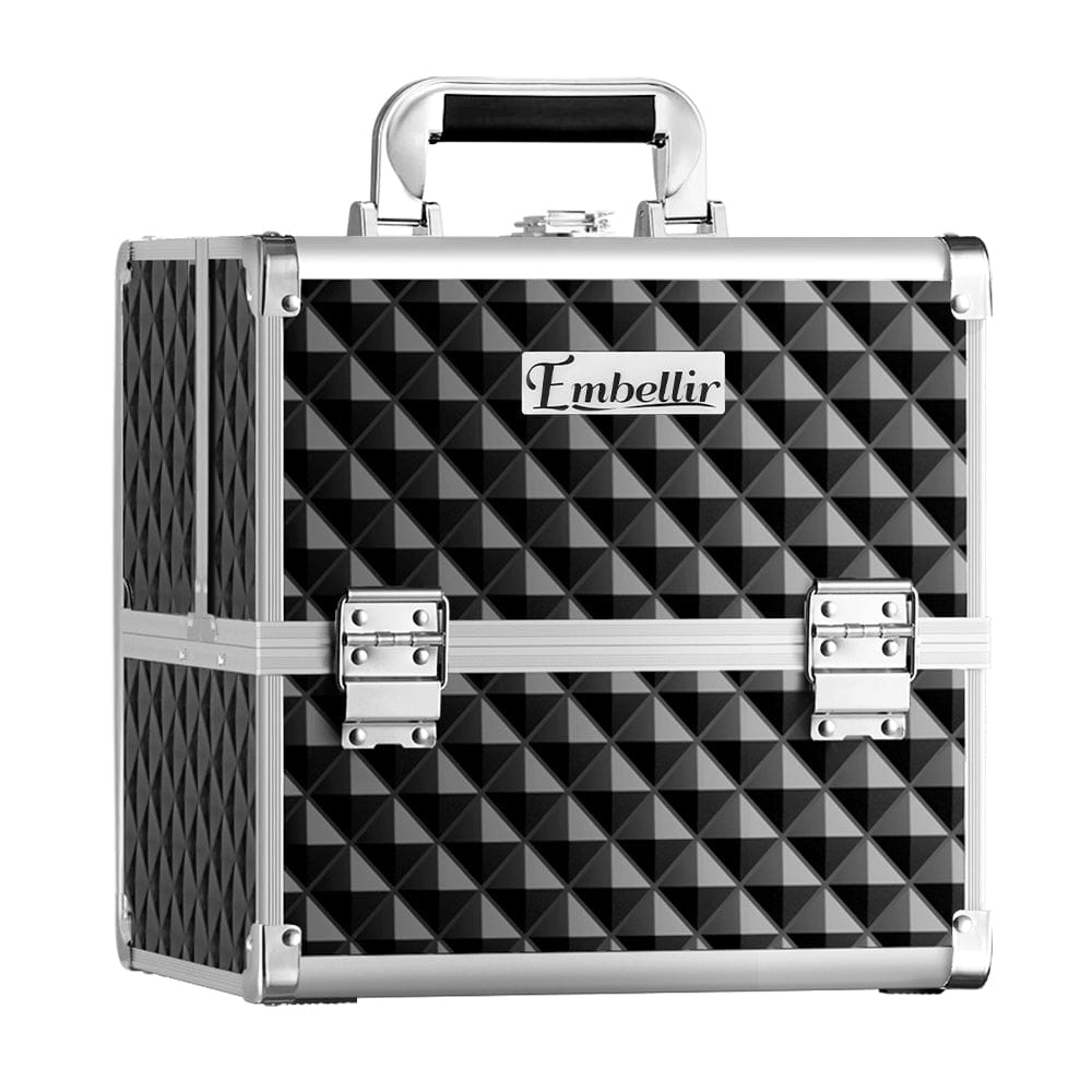 The Zebra Effect Health & Beauty > Makeup Embellir Makeup Case Beauty Organiser Bag Travel Large Cosmetic Storage Portable CASE-MR-3T-DIBK