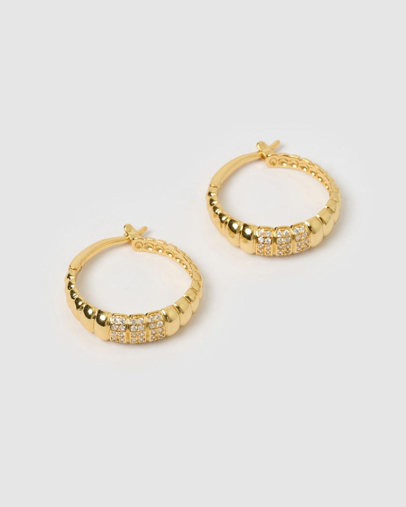 Izoa Abigail Hoop Earrings Gold (Free Gift)