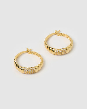 Izoa Abigail Hoop Earrings Gold (Free Gift)