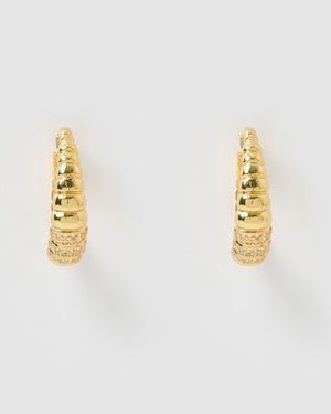 Izoa Abigail Hoop Earrings Gold (Free Gift)
