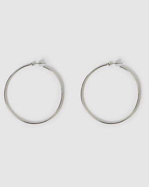 Izoa Alessia Hoop Earrings Silver
