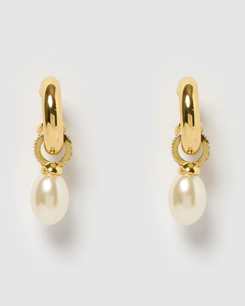 Izoa Alina Earrings Gold Pearl