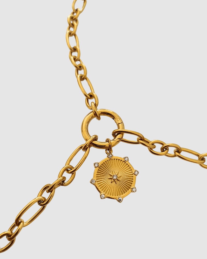 Izoa Necklaces Izoa Amora Heart Pendant Necklace Gold IZ-AMORAHEARTNECK-GLD