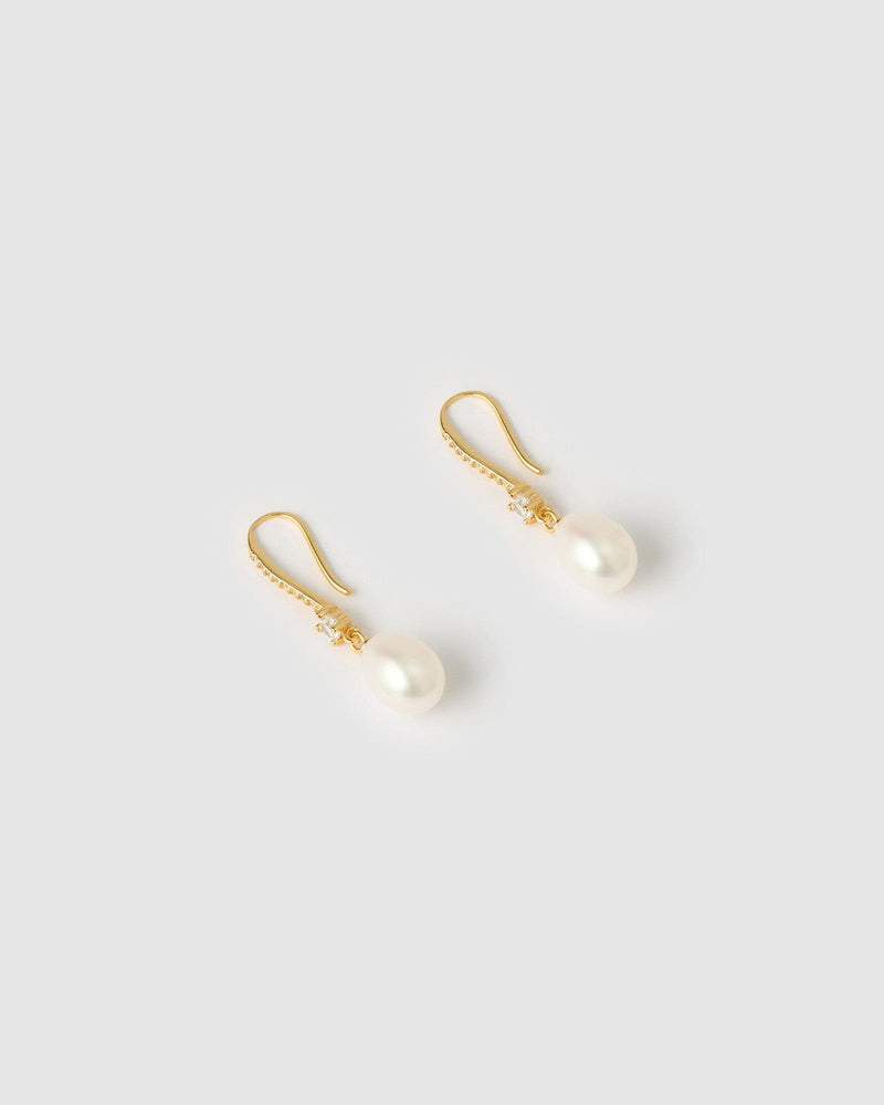 Izoa Angelina Earrings Gold Pearl