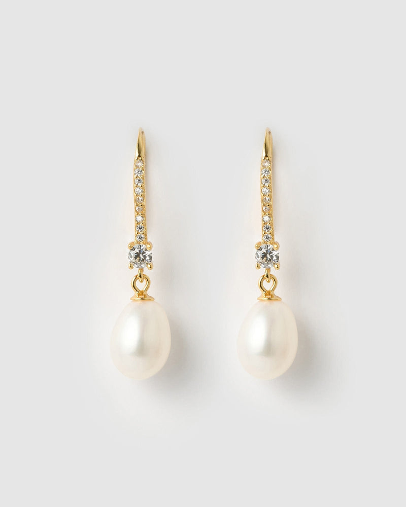 Izoa Angelina Earrings Gold Pearl