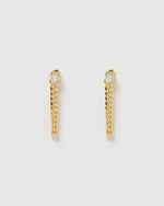 Izoa Annie Drop Stud Earrings Gold