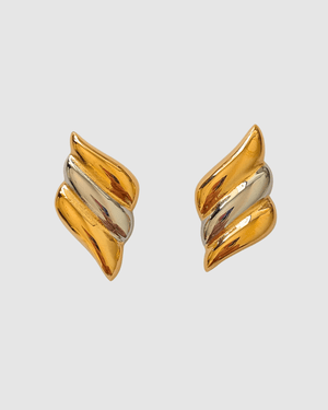 Izoa Ash Stud Earrings Mix Metal