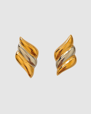 Izoa Ash Stud Earrings Mix Metal
