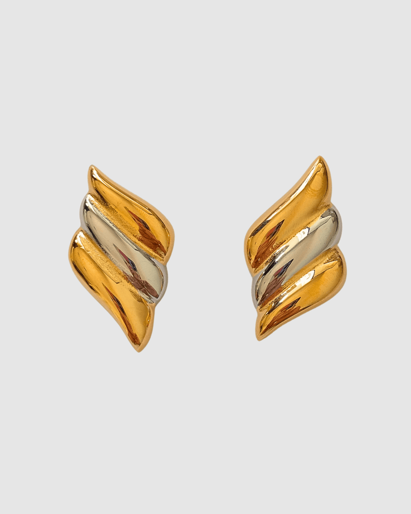 Izoa Ash Stud Earrings Mix Metal