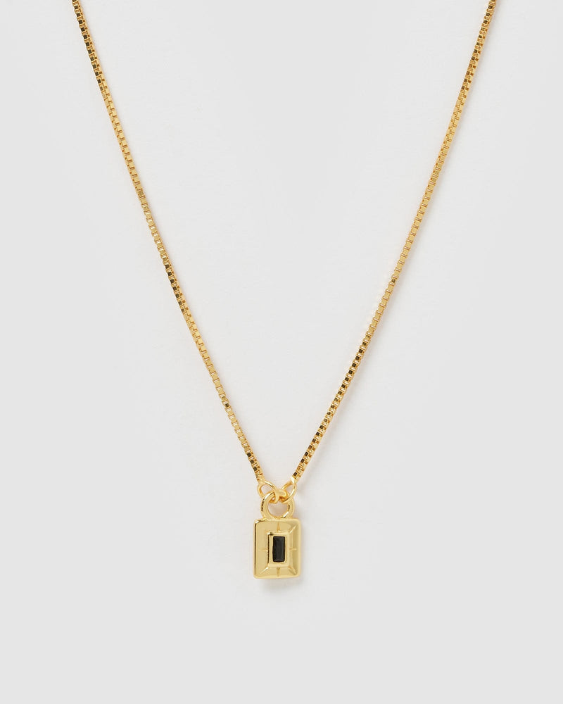 Izoa Jewellery Izoa Cairo Necklace Gold Black IZ-CAIRONECK-BLK