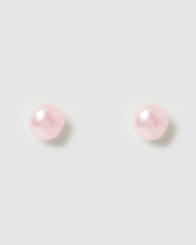 Izoa Calista Pearl Stud Earrings Purple