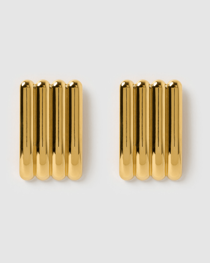 Izoa Camille Stud Earrings Gold