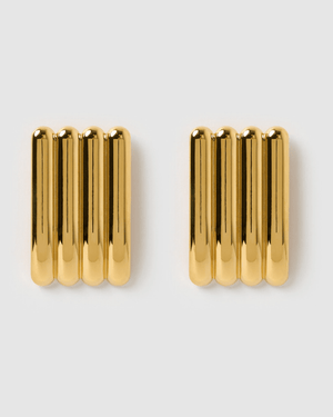 Izoa Camille Stud Earrings Gold