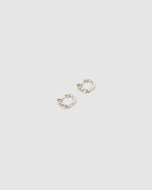 Izoa Candice Huggie Silver Pearl