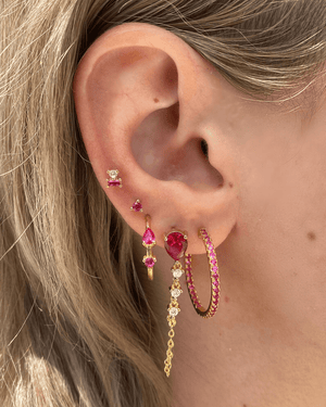 Izoa Earrings Izoa Charlotte Stud Earrings IZ-CHARLOTTESTUD-PINKGLD