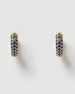 Izoa Chelsea Mini Huggie Earrings Gold Blue