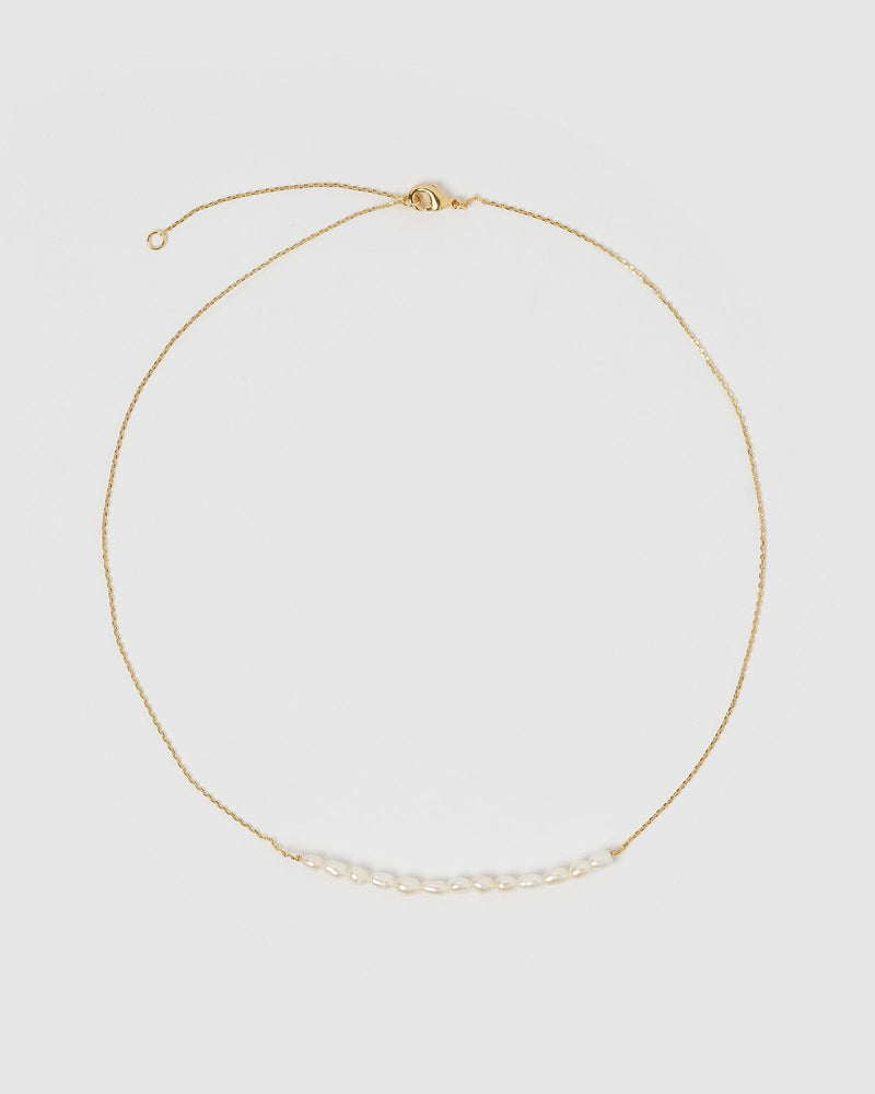 Izoa Chloesi Freshwater Pearl Necklace Gold