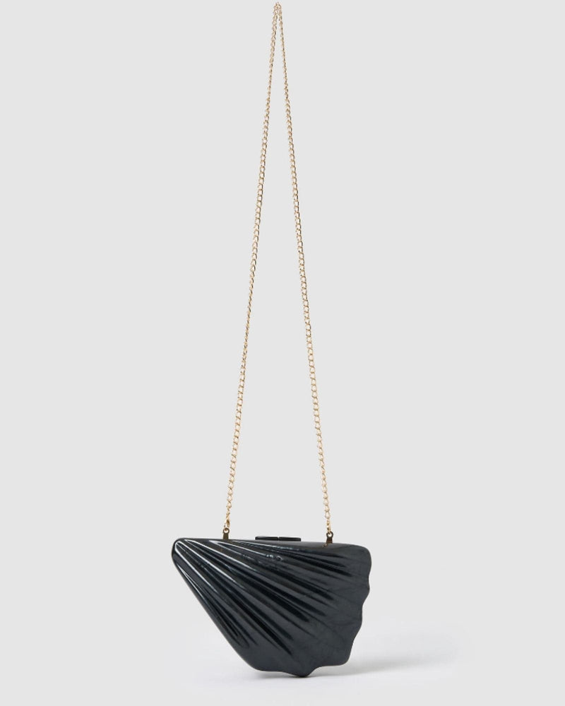Izoa Clamshell Clutch Black