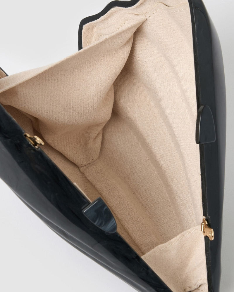 Izoa Clamshell Clutch Black