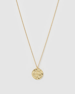 Izoa Compass Pendant Necklace Gold