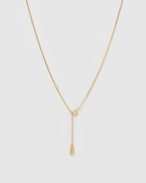 Izoa Compass Pendant Necklace Gold