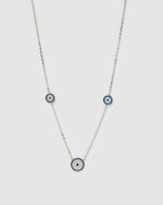 Izoa Dahota Eye Pendant Necklace Silver