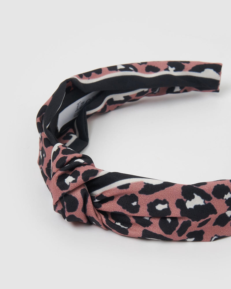 Izoa Hair Accessories Izoa Dakota Headband Pink Cheetah IZ-DAKOTA-PC