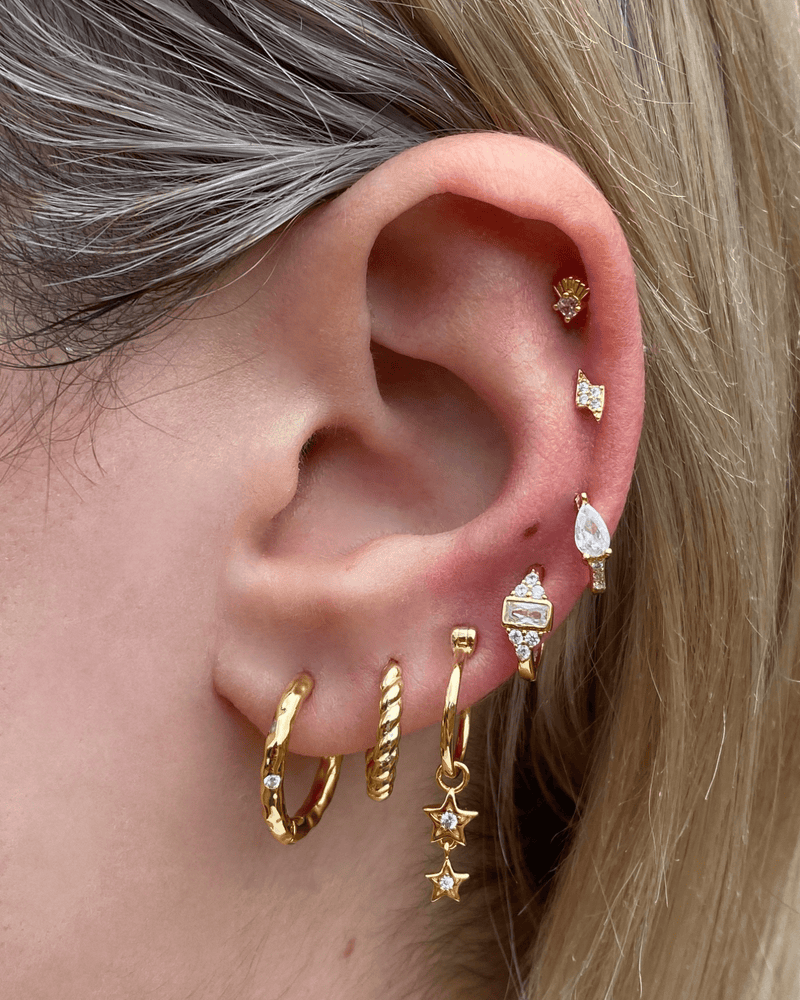 Izoa Earrings Izoa Danica Huggie Earrings Gold IZ-DANICAHUG-GLD