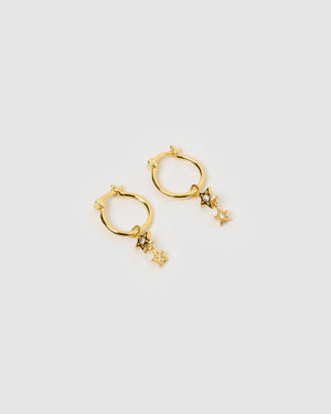 Izoa Earrings Izoa Danica Huggie Earrings Gold IZ-DANICAHUG-GLD