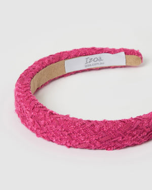 Izoa Hair Accessories Izoa Delilah Headband Hot Pink IZ-DELILAHHEAD-HOTPINK