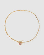 Izoa Dusk Necklace Gold Pink