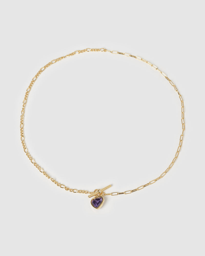 Izoa Dusk Necklace Gold Purple